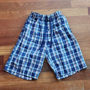 Hanes Blue/Red/White Plaid Pajama Shorts Size Small